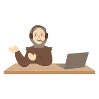 Woman Working on the Desk vector