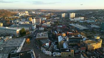 Aerial Footage of Central Luton City of England During Beautiful sunset. December 1st, 2023 video