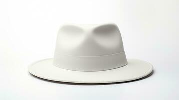 AI generated Retro fedora hat on white background photo