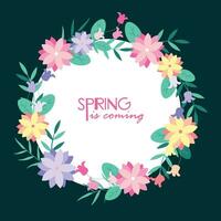 Hello spring text vector background design