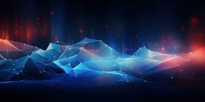 AI generated Abstract technology background with glowing lines and particles Illustration, Futuristic background science technology photo