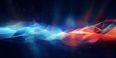 AI generated Abstract technology background with glowing lines and particles Illustration, Futuristic background science technology photo
