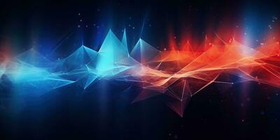 AI generated Abstract technology background with glowing lines and particles Illustration, Futuristic background science technology photo