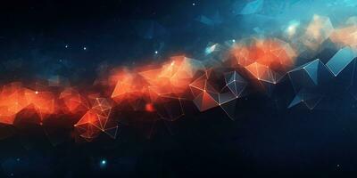 AI generated Abstract technology background with glowing lines and particles Illustration, Futuristic background science technology photo