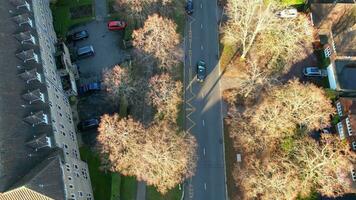 alto ángulo imágenes de Letchworth jardín ciudad de Inglaterra genial Bretaña, noviembre 11, 2023 video