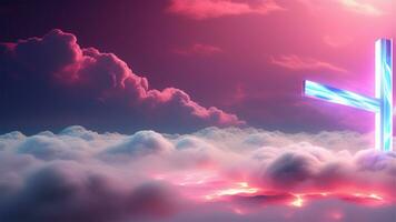 AI generated 3d render, abstract urban background with glowing neon light, Ai generated photo