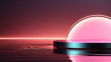 AI generated 3d render, abstract urban background with glowing neon light, Ai generated photo