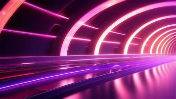 AI generated 3d render, abstract urban background with glowing neon light, Ai generated photo