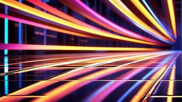 AI generated 3d render, abstract urban background with glowing neon light, Ai generated photo