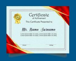 Certificate of achievement template set with gold badge and border, Appreciation and Achievement Certificate Template Design. Elegant diploma certificate template vector