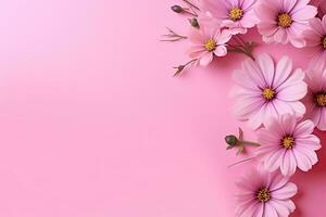 AI generated Mesmerizing pink background with intricate floral patterns photo