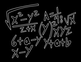 ilustración realista del fondo de la pizarra de matemáticas vector