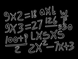 ilustración realista del fondo de la pizarra de matemáticas vector