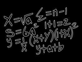 ilustración realista del fondo de la pizarra de matemáticas vector