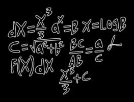 ilustración realista del fondo de la pizarra de matemáticas vector