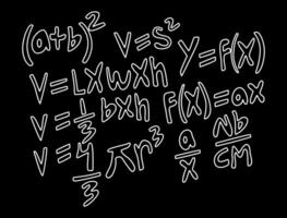 ilustración realista del fondo de la pizarra de matemáticas vector