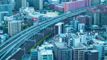 A timelapse of traffic jam on the highway in Osaka by high angle view video
