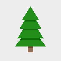 Xmas green tree flat illustration vector. Traditional xmas symbol to celebration winter holiday new year and christmas vector