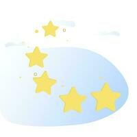 Bright stars reviews and feedback rating. Star ranking vector result, rating quality and vote experience status illustration