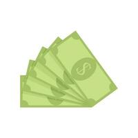 Fan banknote dollar. Cash bill note, banking paper, green dollar currency, vector stack banknote, pay wage banknotes illustration. Money fan salary, heap fanned american dollars