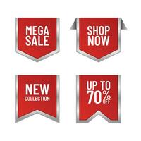 Sale banner sticker, vector shopping clipart set