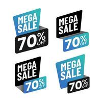 Mega sale label set vector