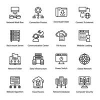 Computer Networks Line Vector Icons