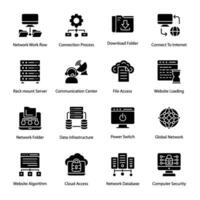 Computer Networks Glyph Vector Icons