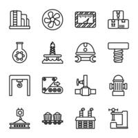 Pack of Plant Buildings Line Vector Icons