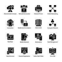 Cloud Computing Glyph Vector Icons