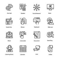 Pack of Media Equipment Icons vector