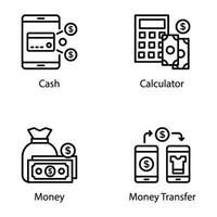 Pack of Finance Flow Icons vector