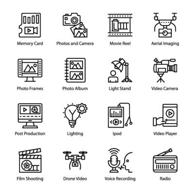Pack of Filmmaking and Cinema Icons