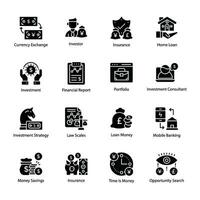 Pack of Business and Banking Flow Icons vector