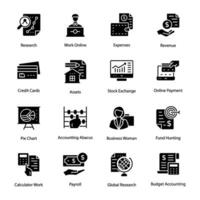 Pack of Finance Management Glyph Icons vector