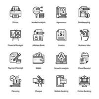 Pack of Accounting and Business Line Icons vector