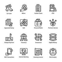 Pack of Business and Trade Flow Icons vector