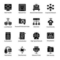 Data Sharing Glyph Vector Icons