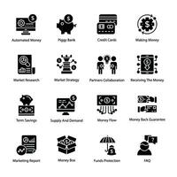 Pack of Money and Finance Icons vector