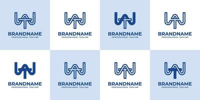 Modern Letter WT Monogram Logo Set, suitable for business with WT or TW initials vector