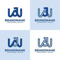 Modern Letter WJ Monogram Logo Set, suitable for business with WJ or JW initials vector