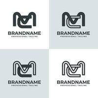 Modern Letter CM Monogram Logo Set, suitable for business with CM or MC initials vector