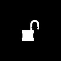 Open Padlock Silhouette, Flat Style, can use for Art Illustration, Pictogram, Logo Gram, Website or Graphic Design Element. Vector Illustration