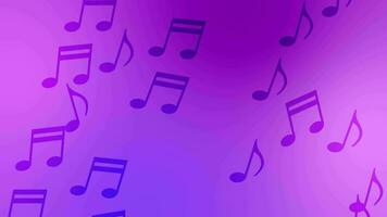 CG of purple background including music note object video