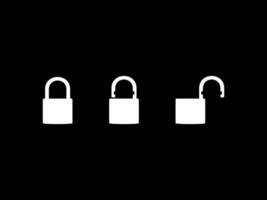 Set of the Closed and Open Padlock Silhouette, Flat Style, can use for Art Illustration, Pictogram, Logo Gram, Website or Graphic Design Element. Vector Illustration