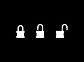 Set of the Closed and Open Padlock Silhouette, Flat Style, can use for Art Illustration, Pictogram, Logo Gram, Website or Graphic Design Element. Vector Illustration