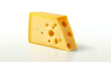 AI generated Piece of Cheese on White Background. Food, Vitamin, Calcium photo