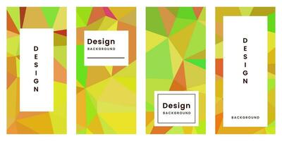 set of brochures with abstract geometric yellow colorful vibrant background vector