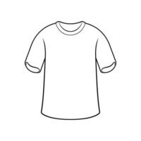 T-shirt line vector isolated on white background.