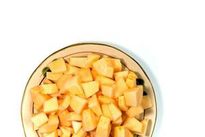 Small pieces of cantaloupe photo